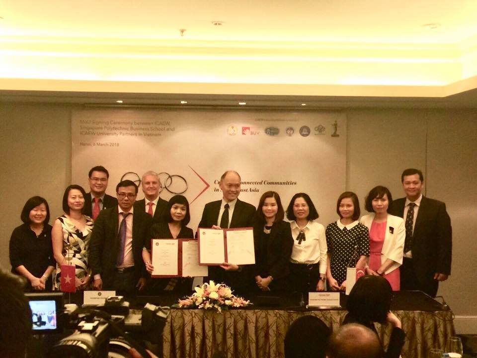 SIGNING CEREMONY OF MEMORANDUM OF UNDERSTANDING BETWEEN SINGAPORE POLYTECHNIC SCHOOL, ICAEW AND THUONGMAI UNIVERSITY